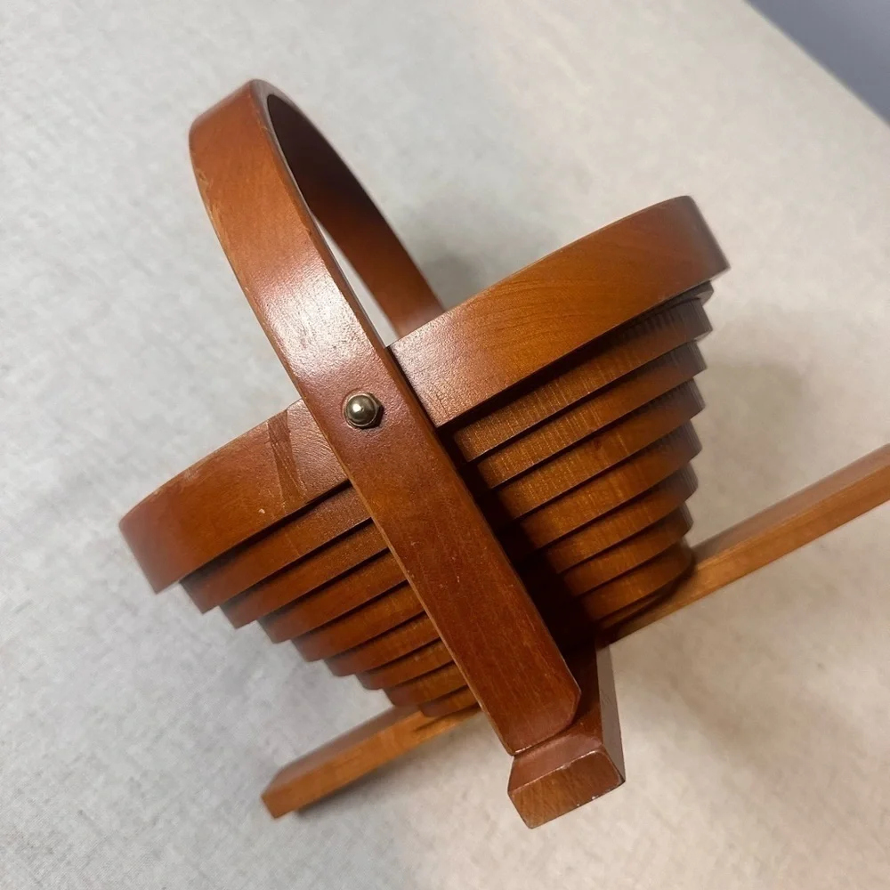 Vintage Wooden Collapsible Basket
